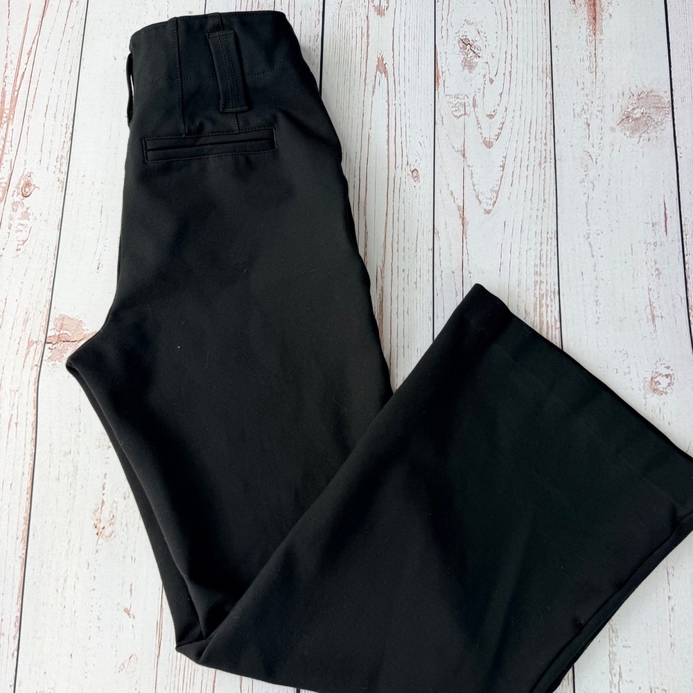 Maeve Anthropologie Black Wide Leg High Rise Patch Pocket Trousers Size 6